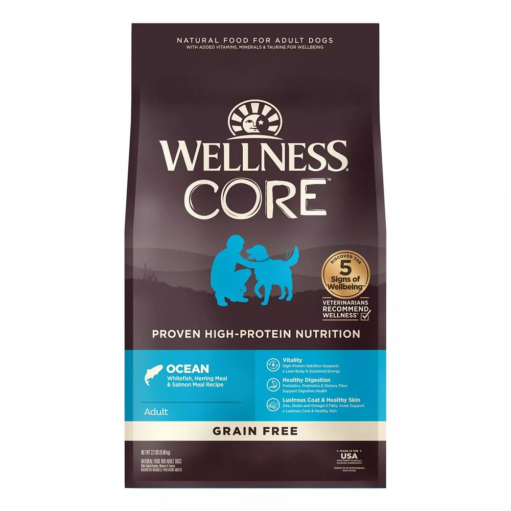Premium CORE Ocean Adult Dog Dry Food - High Protein Grain-Free Salmon Recipe for Healthy Skin & Coat - Ideal for Active Dogs & Sensitive Stomachs - Perfect for Daily Feeding & Outdoor Adventures
