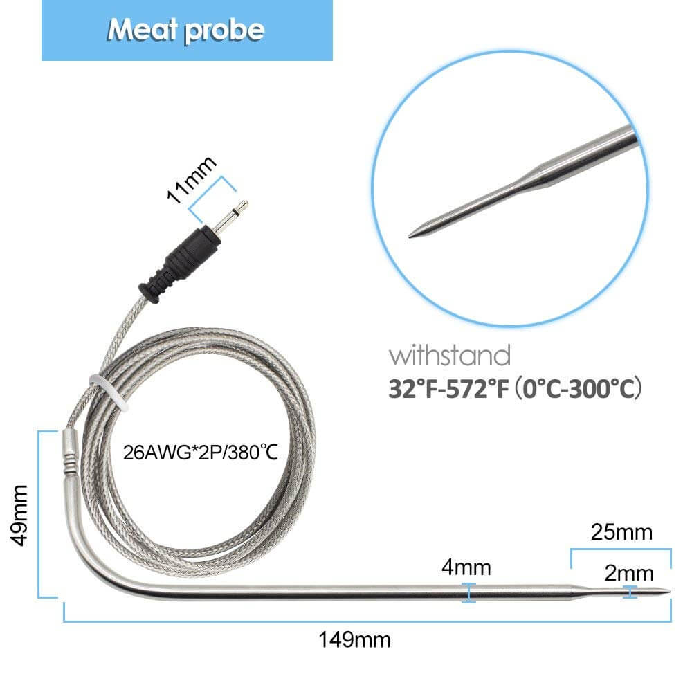 Original IRF 2S & IRF 2SA Replacement Probe - Compatible Temperature Sensor for Industrial Equipment & Food Processing (Great for Grills, Smokers & Commercial Kitchens)