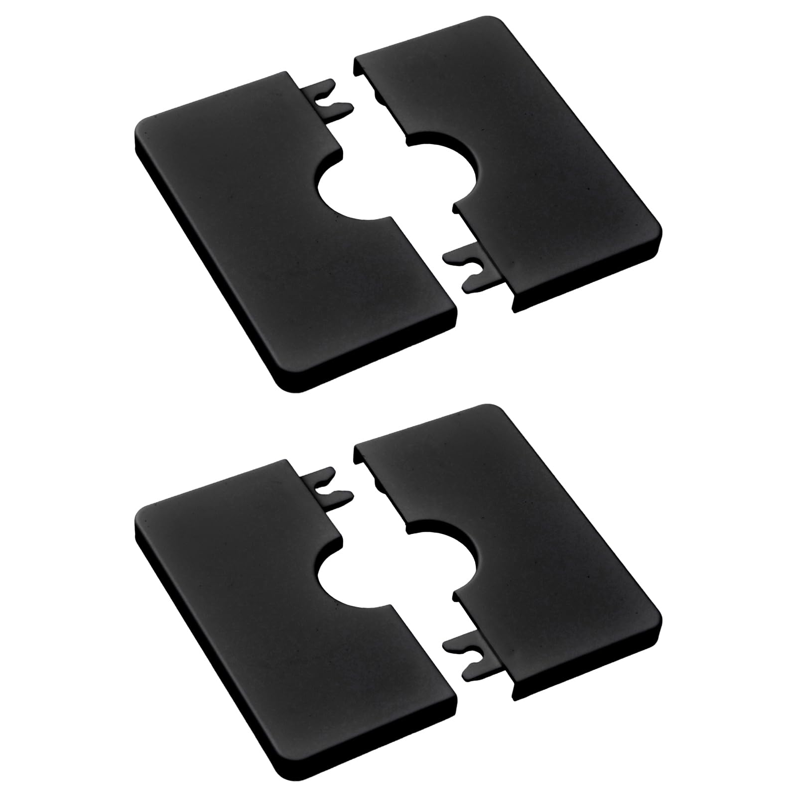 UFURMATE 2Pcs ABS Plastic Square Pipe Wall Covers - Self-Adhesive Decorative Escutcheon Plates for 22mm Diameter Shower Pipes (Black) | Bathroom Renovation & Home Improvement Accessories
