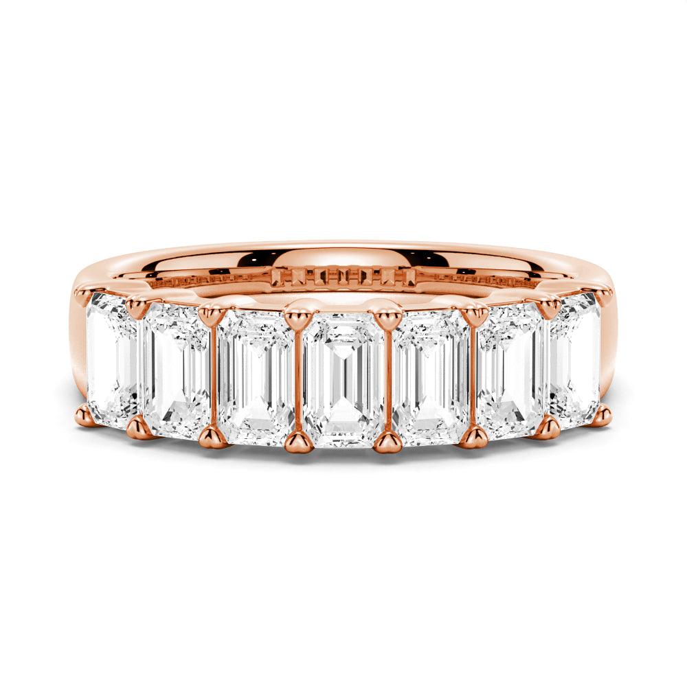 2.8 Carat Emerald Cut Moissanite Half Eternity Wedding Band - Elegant Stackable Ring for Women, Perfect for Anniversary, Engagement or Everyday Wear