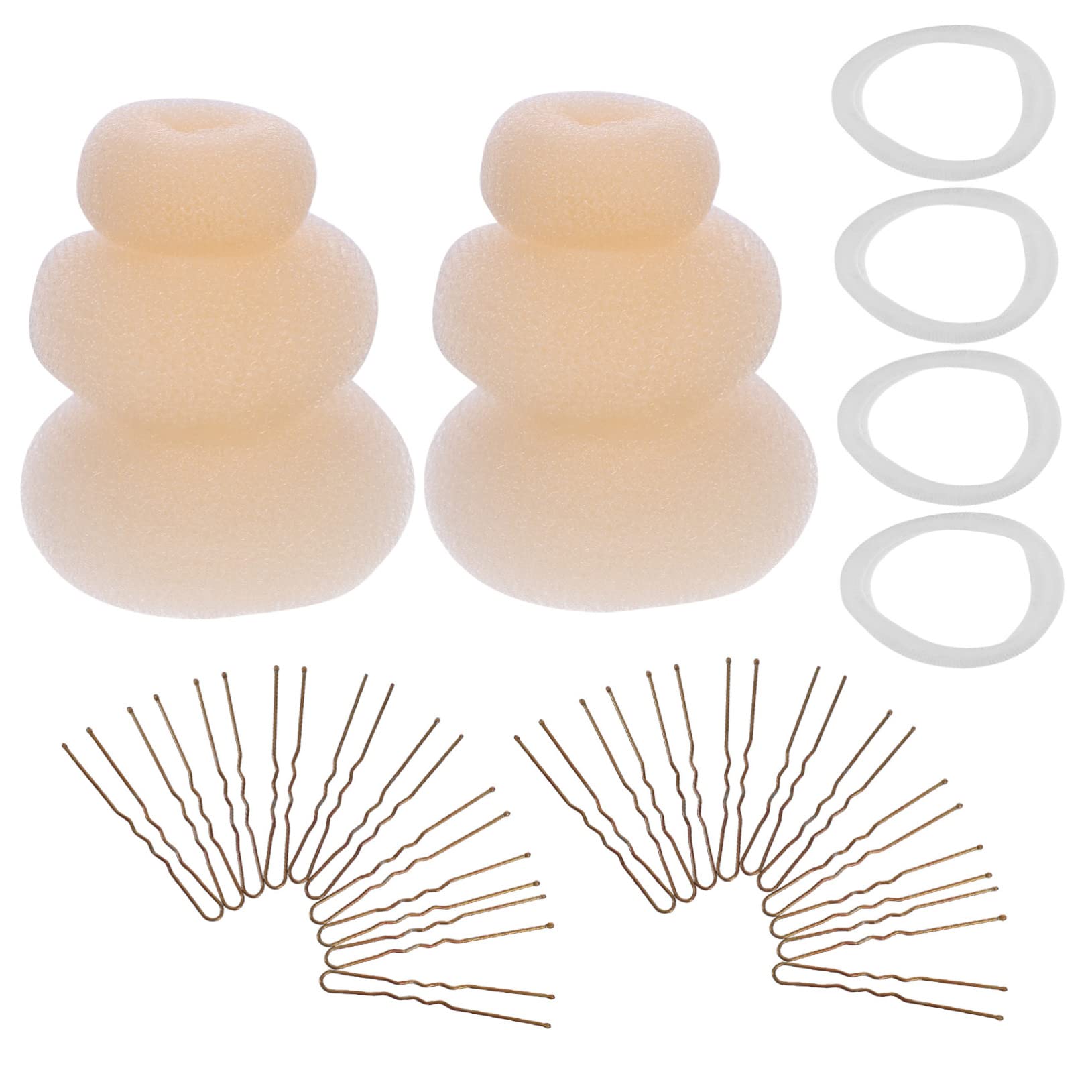 2 Sets Women's Hair Bun Maker Kit - Elastic Hair Styling Tools for Braids & Updos