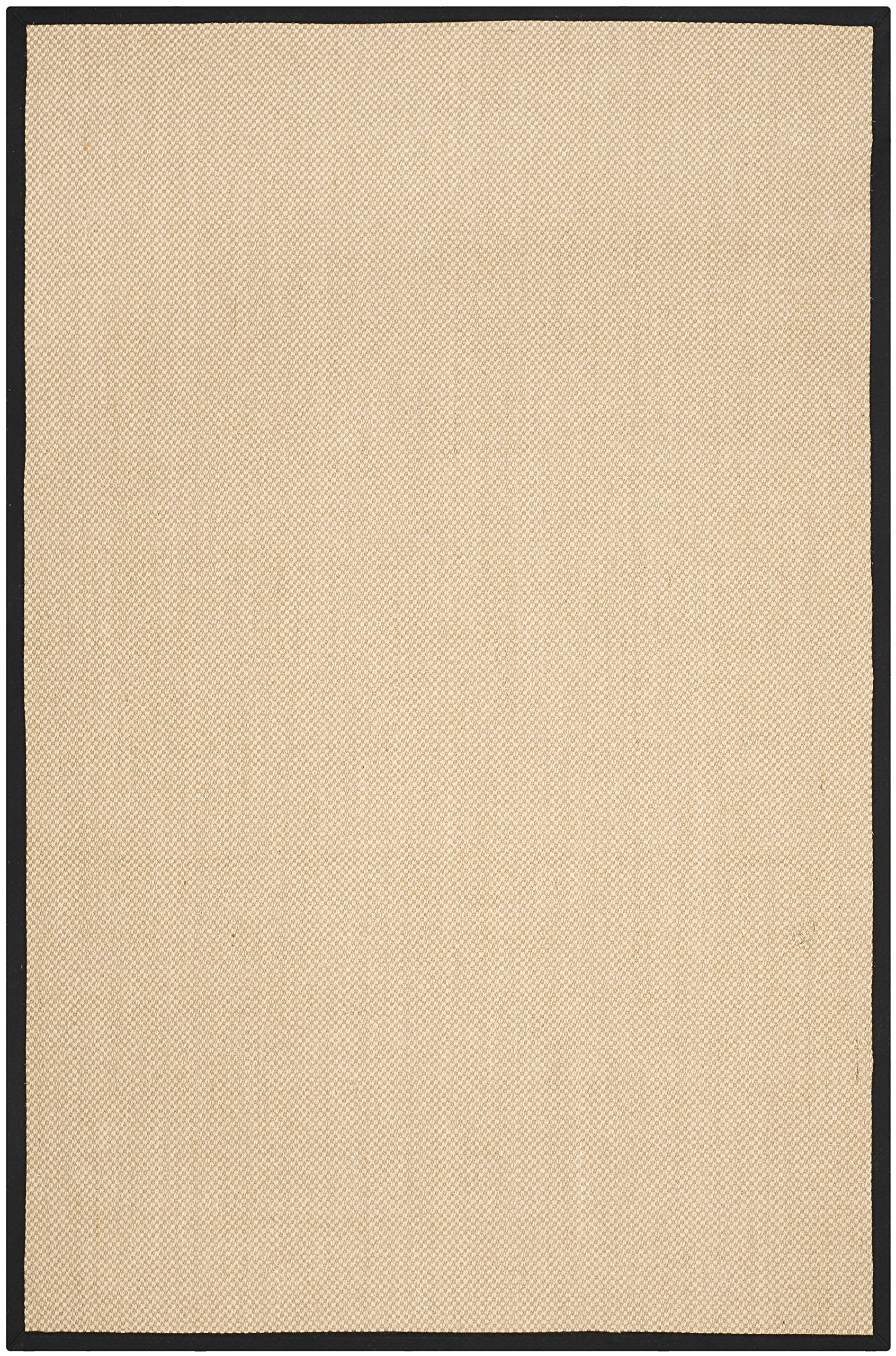 SAFAVIEH Natural Fiber Collection 6' x 9' Area Rug - Maize & Black Sisal Border Design, Easy Care & Durable for High Traffic Areas | Perfect for Living Room, Bedroom, Office & Entryway (NF141A)