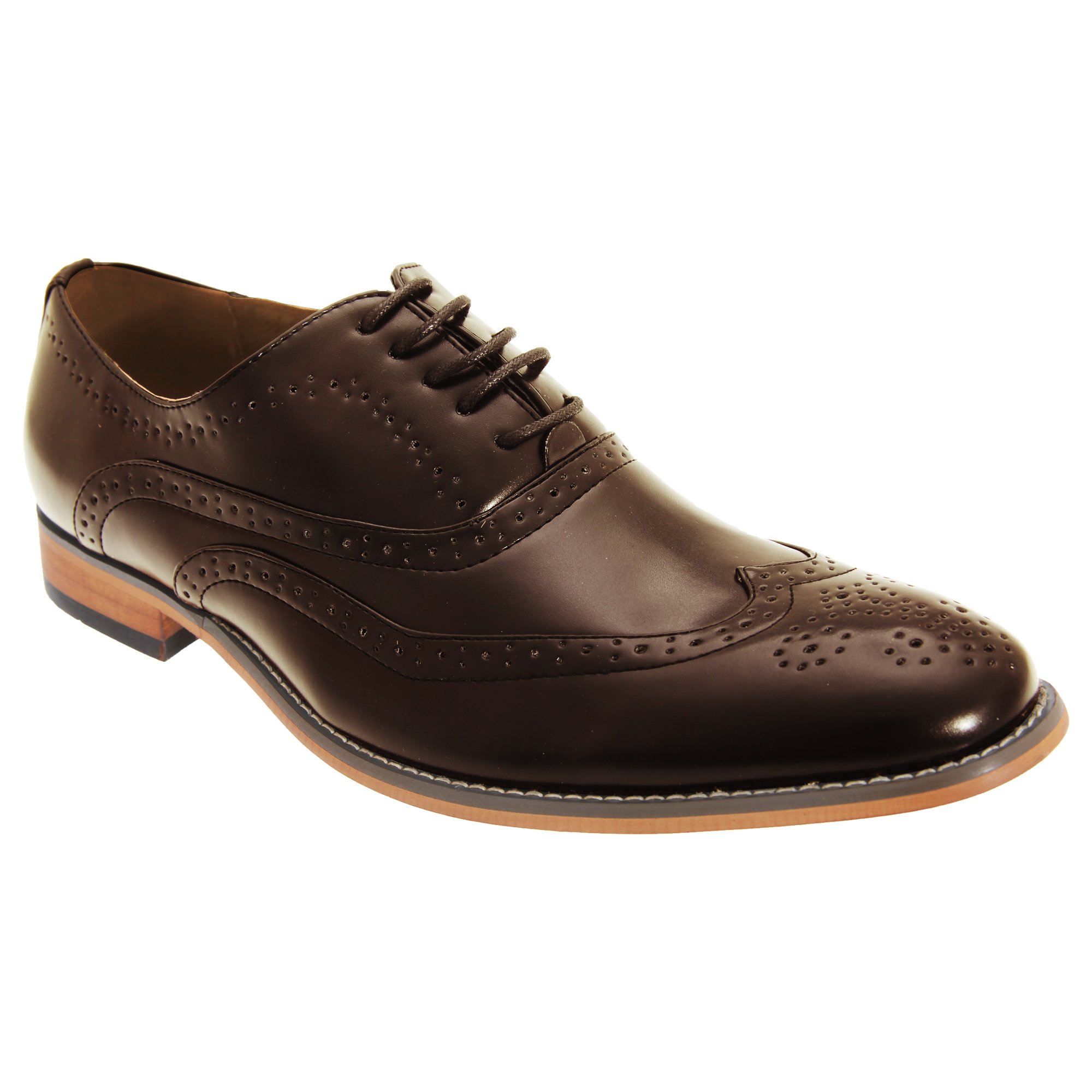 Goor Men's Classic 5-Eyelet Brogue Oxford Dress Shoes - Formal & Business Attire, Wedding & Office Wear