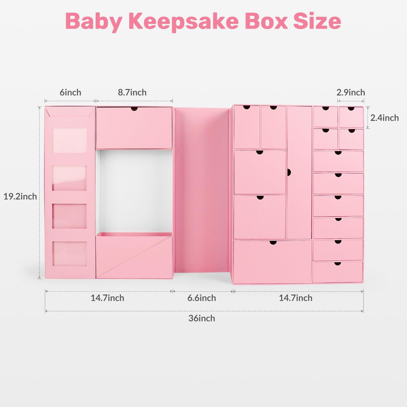 Baby Memory Keepsake Box for Boys & Girls - First Year Pregnancy Storage Organizer with Tin - Perfect for Newborn Keepsakes, Hospital Mementos & Milestone Memories