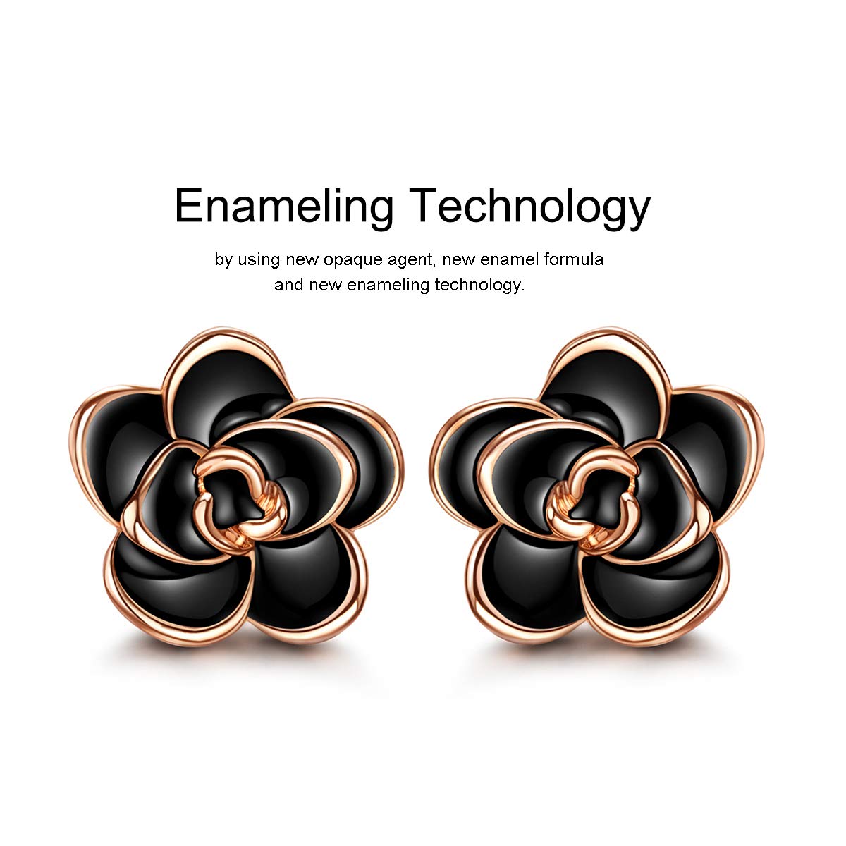 AllenCOCO Hypoallergenic Rose Flower Stud Earrings for Women - Nickel Free Sensitive Ear Jewelry in Gold & Silver - Perfect for Everyday Wear, Date Nights & Gift Giving