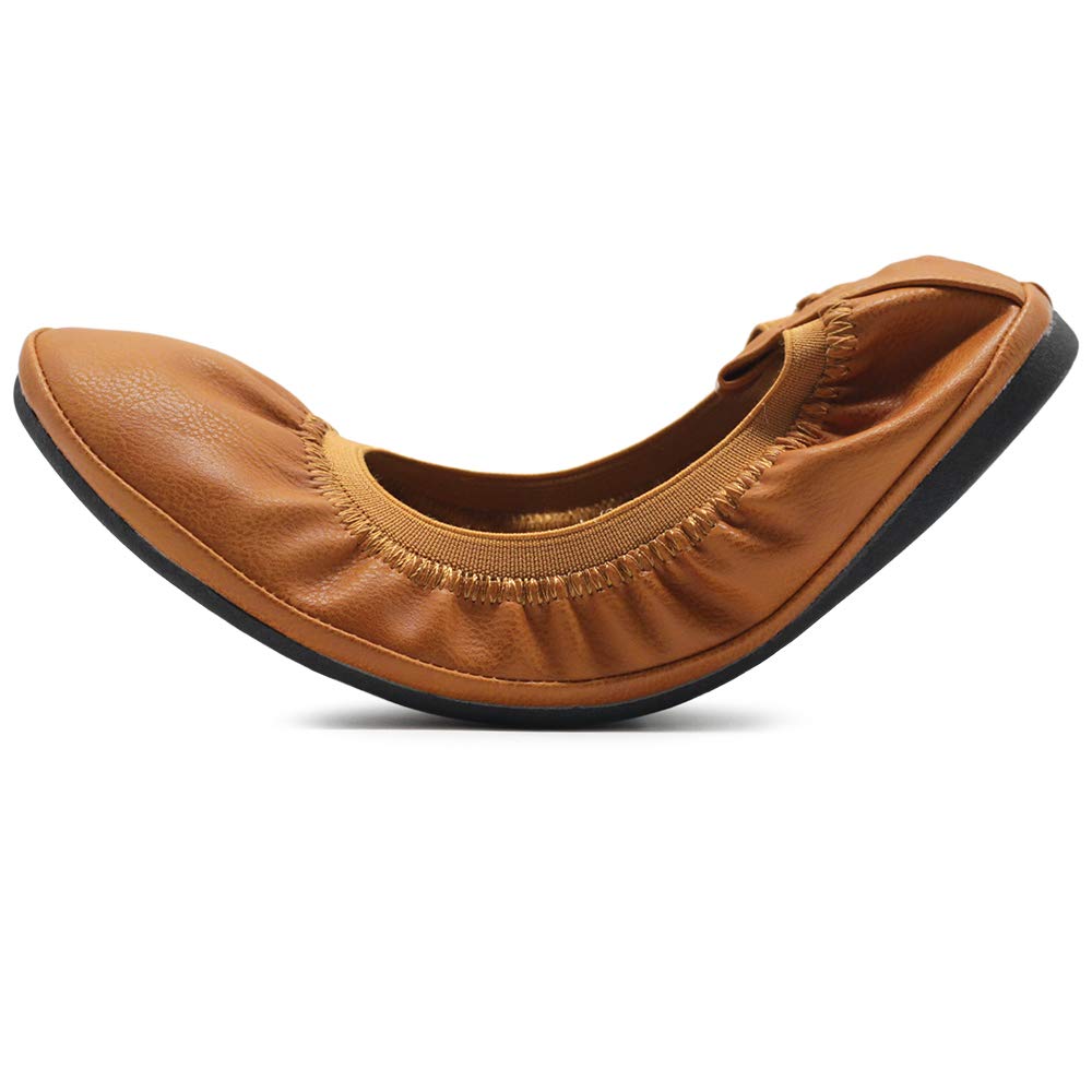 Ollio Women's Comfort Ballet Flats with Shoe Collar Pull Tab - Slip-On Loafers for Work, Office & Casual Wear