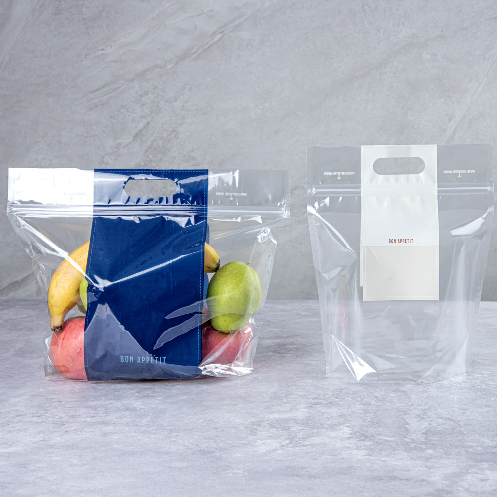 Clear Plastic Gusset Zipper Bags with Handles - 8.25