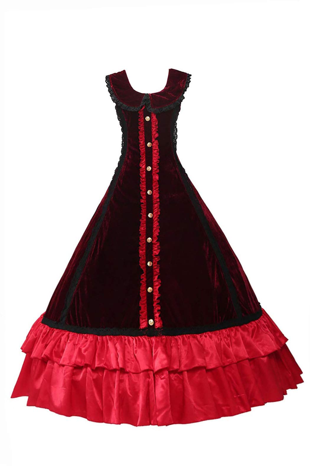 Victorian Gothic Lolita Dress - Civil War Southern Belle Doll Collar & Cute Sleeve Design for Cosplay, Tea Parties & Historical Reenactments
