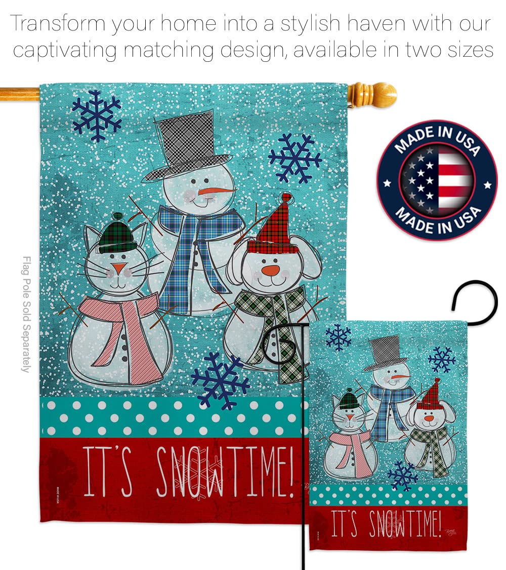 Winter Wonderland Decorative Banner Pole & Garden Flag Set 13x18.5in - Outdoor Holiday Decor