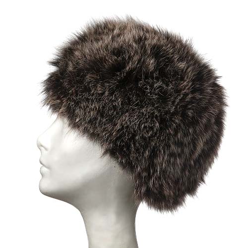 Women's Warm Knitted Fox Fur Winter Hat with Pom Pom - Cozy Beanie for Cold Weather, Outdoor Activities & Fashion Accessory