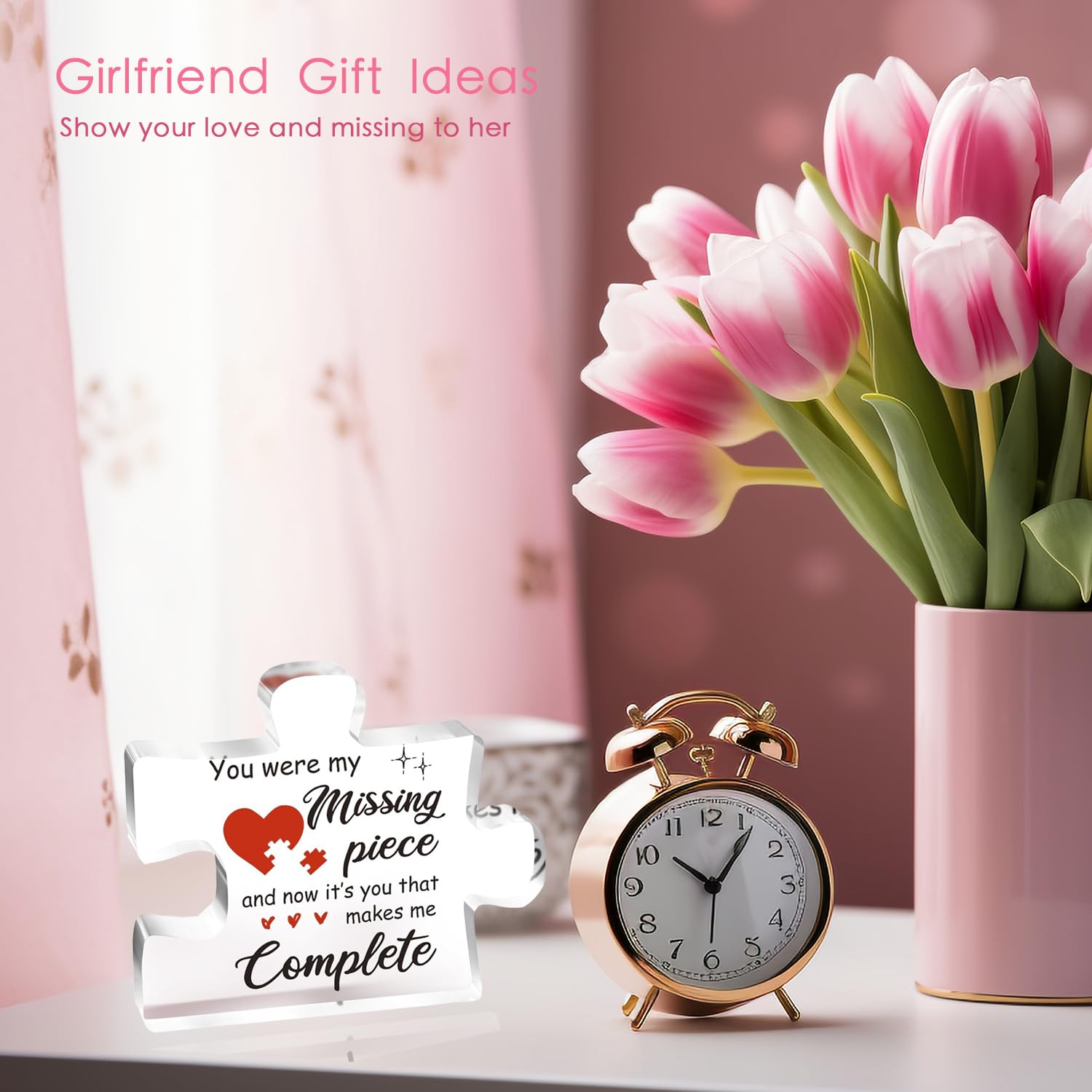 Personalized Engraved Acrylic Puzzle Plaque - Romantic Couples Gift for Valentine's Day, Anniversary & Birthday - Unique Present for Her/Him, Girlfriend/Boyfriend, Wife/Husband - Perfect for Home Decor, Wedding Keepsake & Romantic Surprises