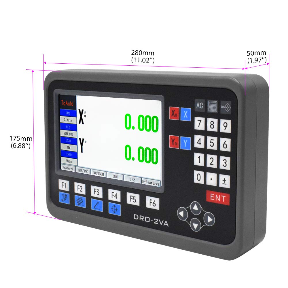TOAUTO 2 Axis Digital Readout DRO with LCD Display for CNC Milling Machine, Lathe & EDM - Precise Positioning Measurement Tool for Metalworking & Woodworking Projects