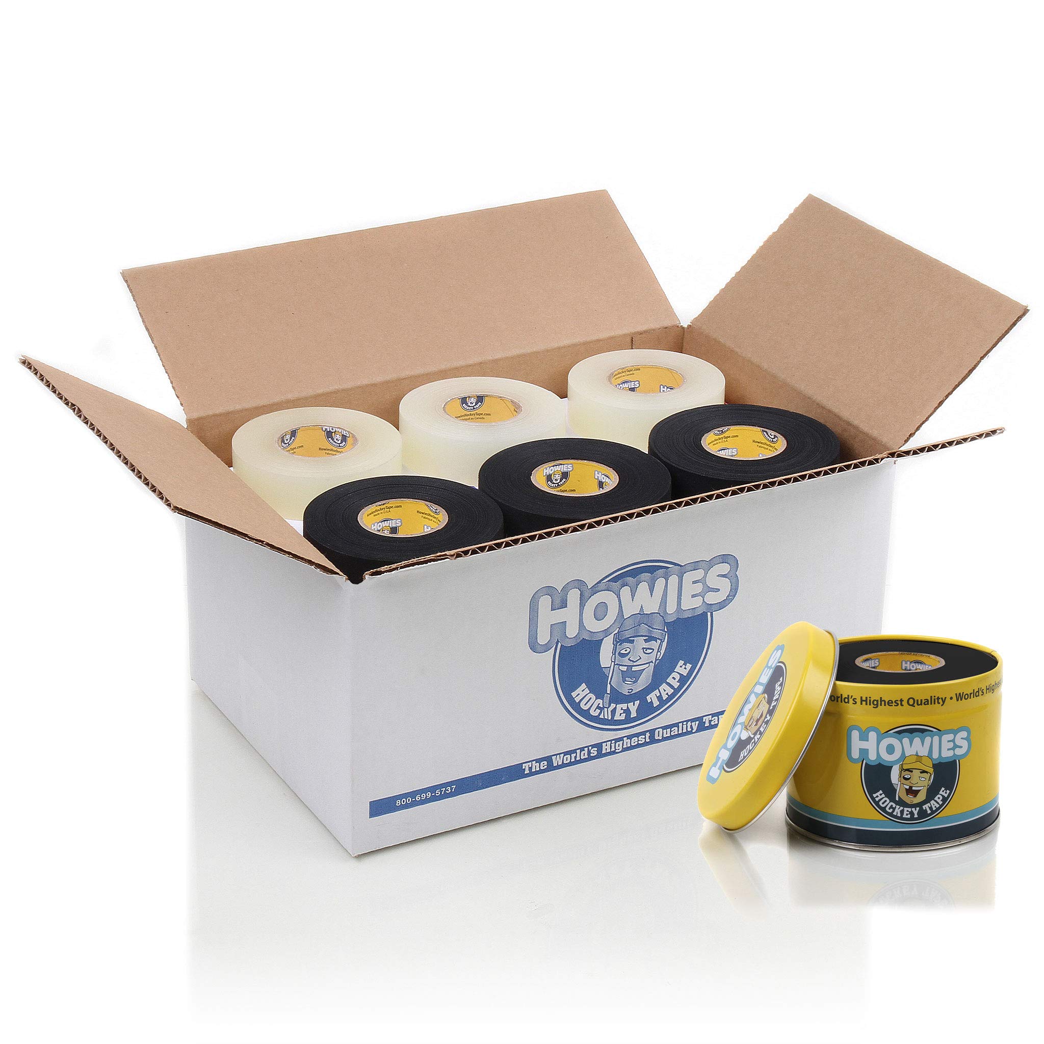 Howies Hockey Tape - Clear Shin Pad Tape & Black Cloth Tape (30 Pack) - Premium Hockey Grip Tape for Shin Guards, Sticks & Equipment - Perfect for Ice Hockey, Street Hockey & Sports Protection