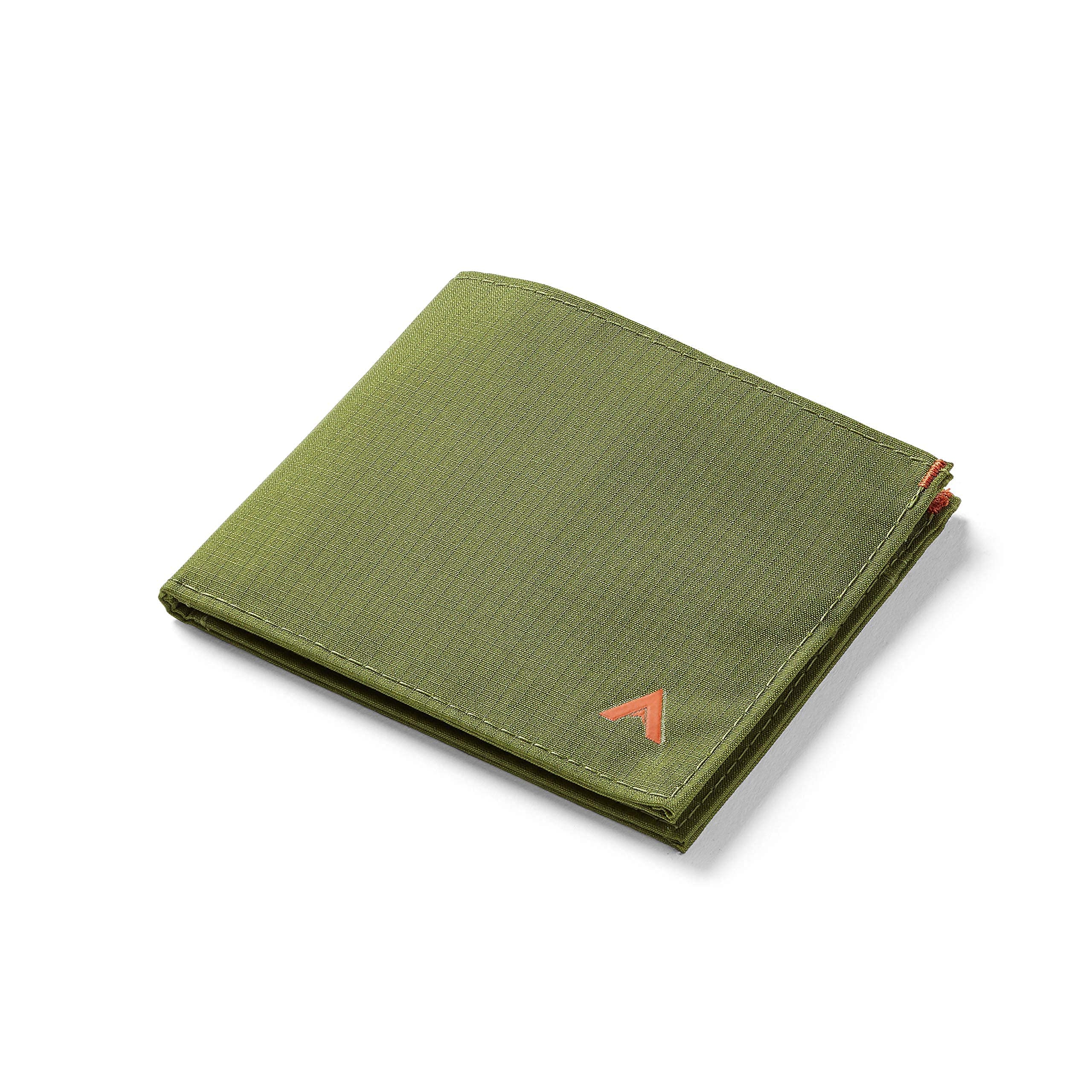 Allett ID Wallet & Pen Set - Slim RFID Blocking Bifold Wallet with Stainless Steel Pen | Cala Green Nylon | Water Resistant & Durable | Holds 4-12+ Cards & Cash | Perfect for Travel, Business & Everyday Use