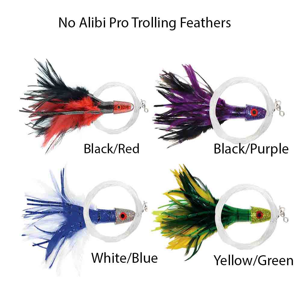 C&H Pro Alibi Trolling Feathers - Premium Fishing Lures for Bass, Trout & Walleye - Perfect for Freshwater & Saltwater Fishing Trips
