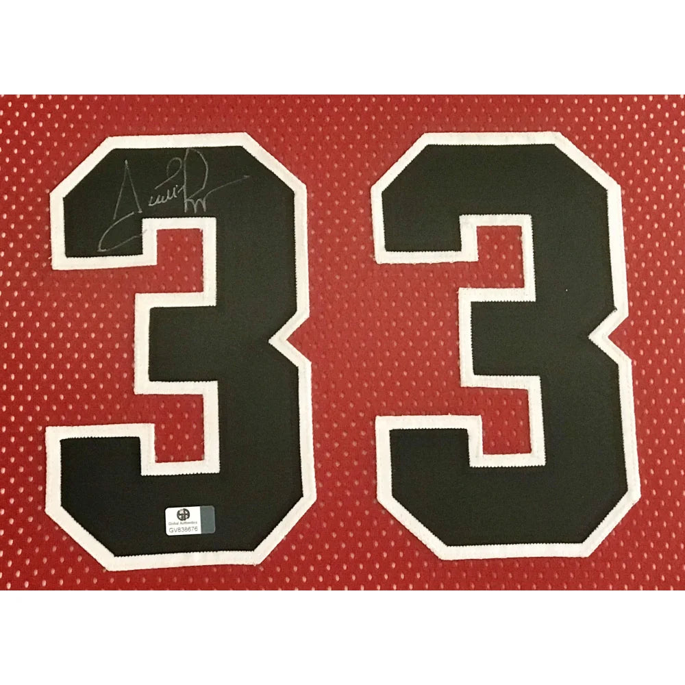 Authentic Michael Jordan Scottie Pippen Dennis Rodman Triple Signed Chicago Bulls Framed Jerseys - UDA & JSA Certified - Perfect for Sports Memorabilia Collectors & Man Cave Decor