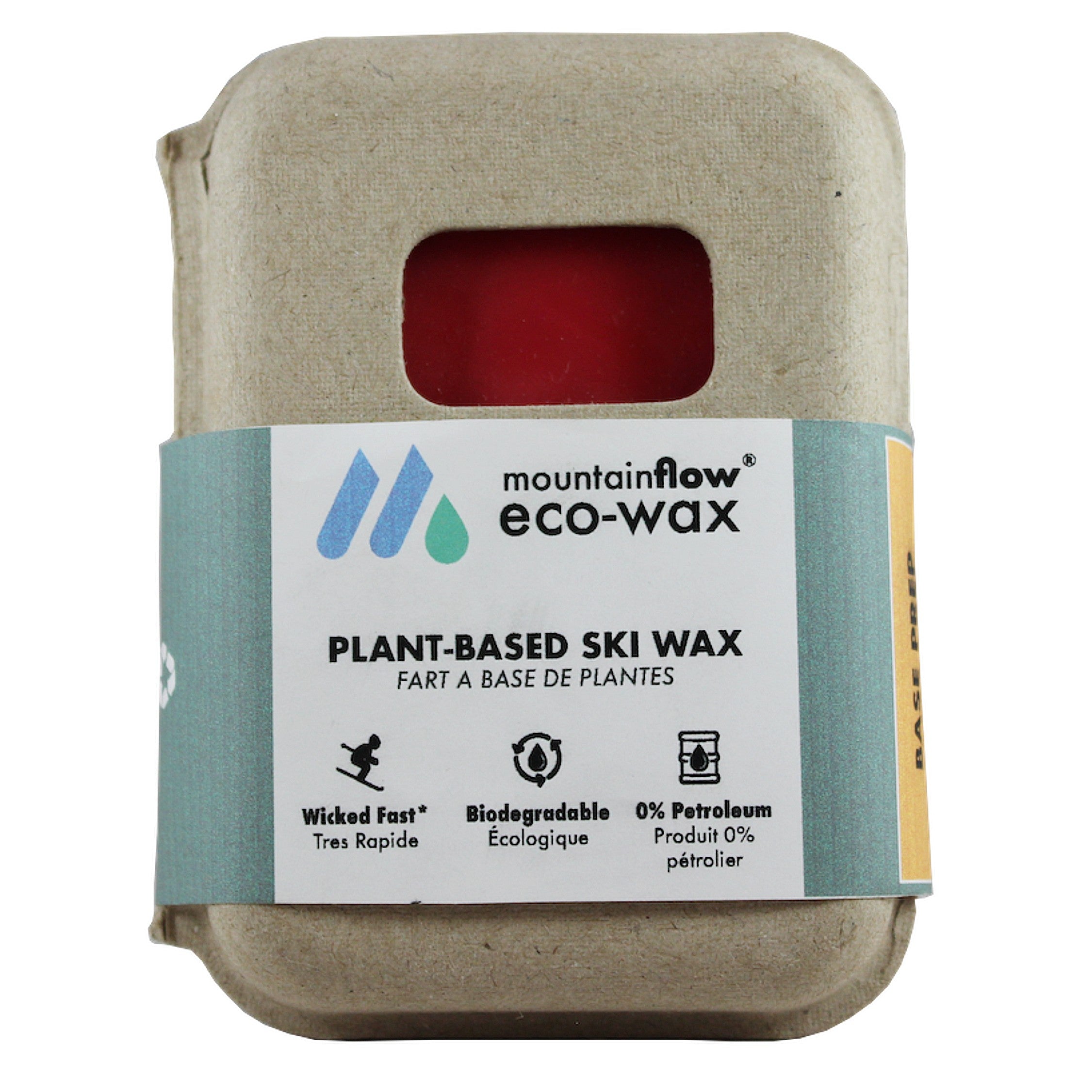 MountainFlow Base Prep Ski Wax 130g - Eco-Friendly All-Temperature Wax for Ski and Snowboard Base Preparation