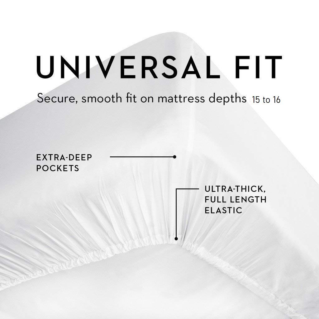 Premium 600 TC Long Staple Cotton Sheet Set - 4pc Breathable Cooling Bedding for Deep Pocket Mattress - White Solid for Comfortable Sleep