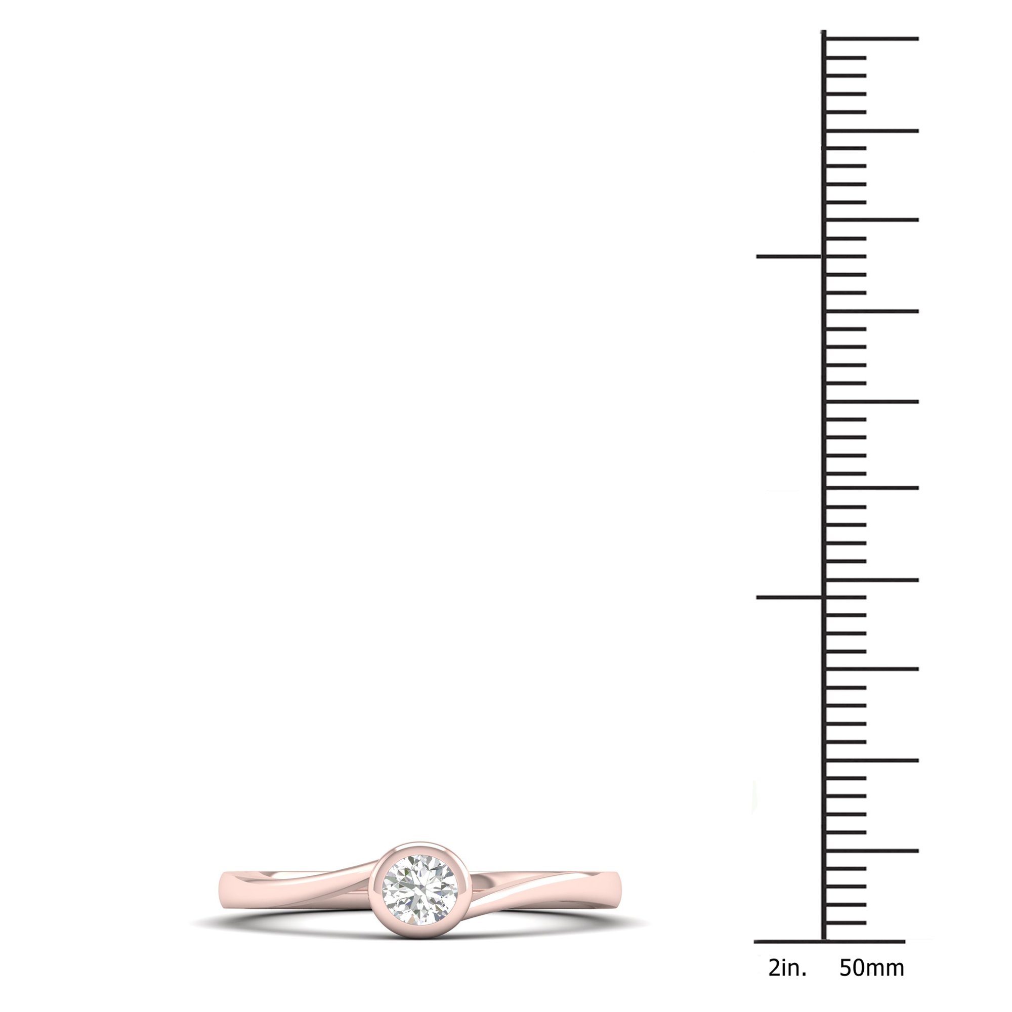 10K Gold 1/5Ct TDW Diamond Bezel Set Solitaire Bypass Promise Ring for Women - I-J Color I2 Clarity Engagement Ring, Wedding Band, Anniversary Gift, Valentine's Day Present