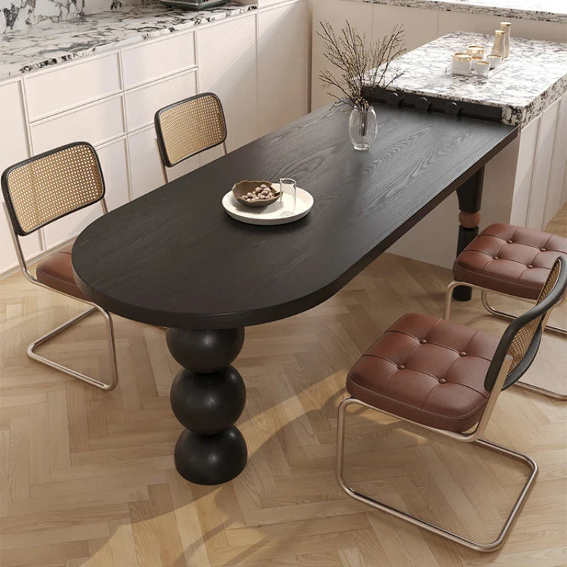 Semicircle Wooden Island Dining Table - Solid Wood Kitchen Counter Table for Small Spaces - Perfect for Breakfast Nook, Apartment Dining & Kitchen Island Extension