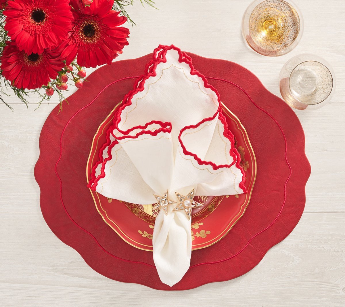 Premium Arches Napkins Set of 4 - Elegant Linen Dinner Napkins for Fine Dining, Parties & Special Occasions - Washable & Reusable Table Linens