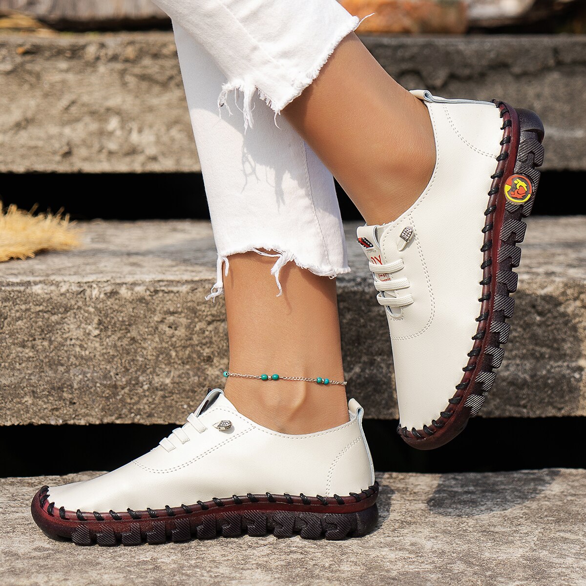Women's Vulcanized PU Leather Sneakers - Comfortable & Stylish Casual Shoes for Walking, Running & Everyday Wear