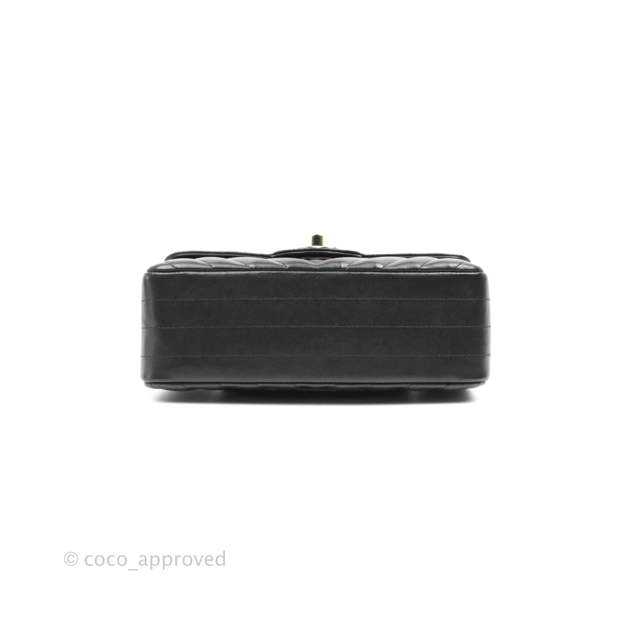 Chanel Chevron Mini Rectangular Flap Bag in Black Lambskin Leather with Gold Hardware - Luxury Crossbody Purse for Women, Perfect for Evening Events & Date Nights