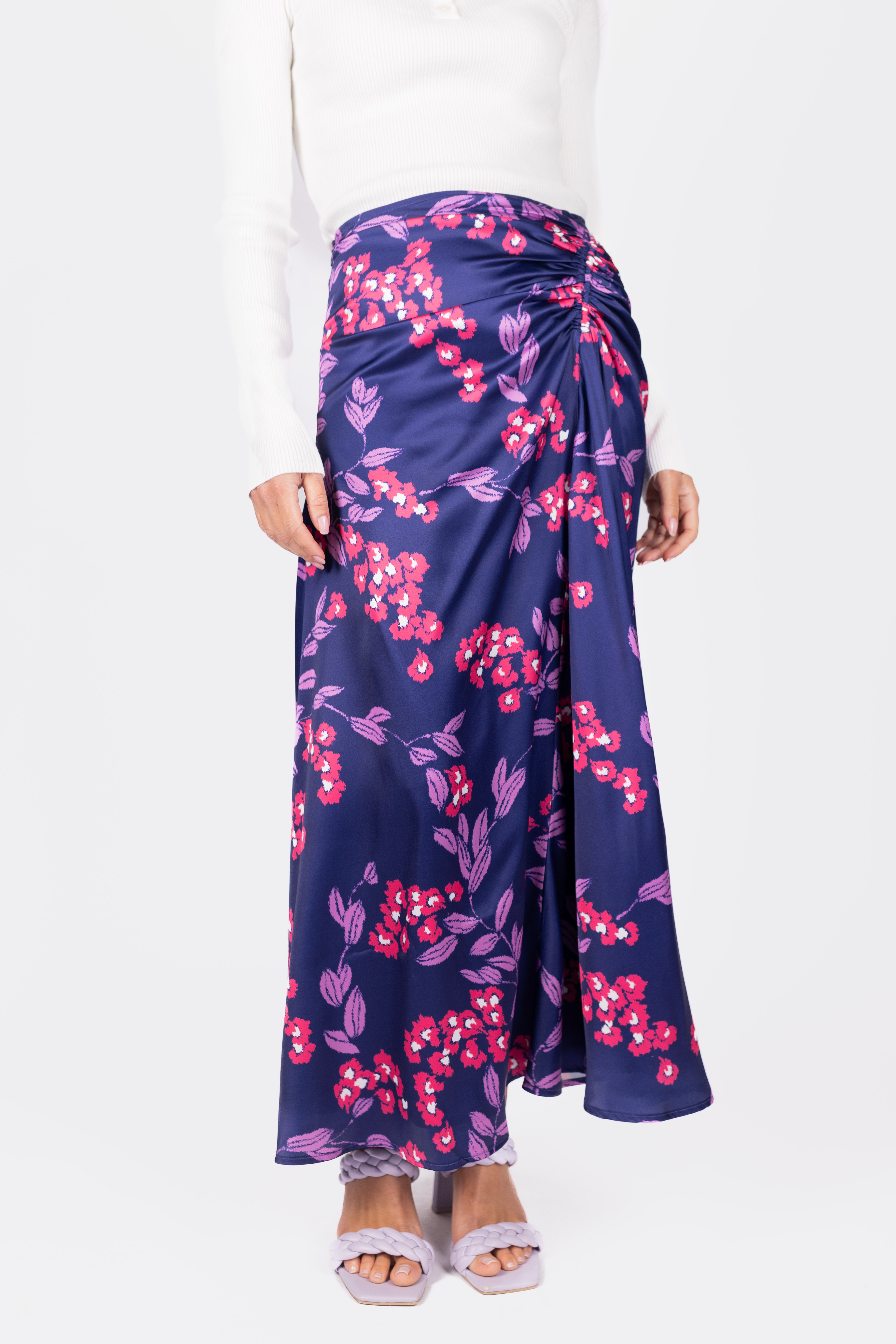 Adriana Skirt - Purple Flowy Midi Skirt for Women | Perfect for Casual Outings, Date Nights & Summer Vacations