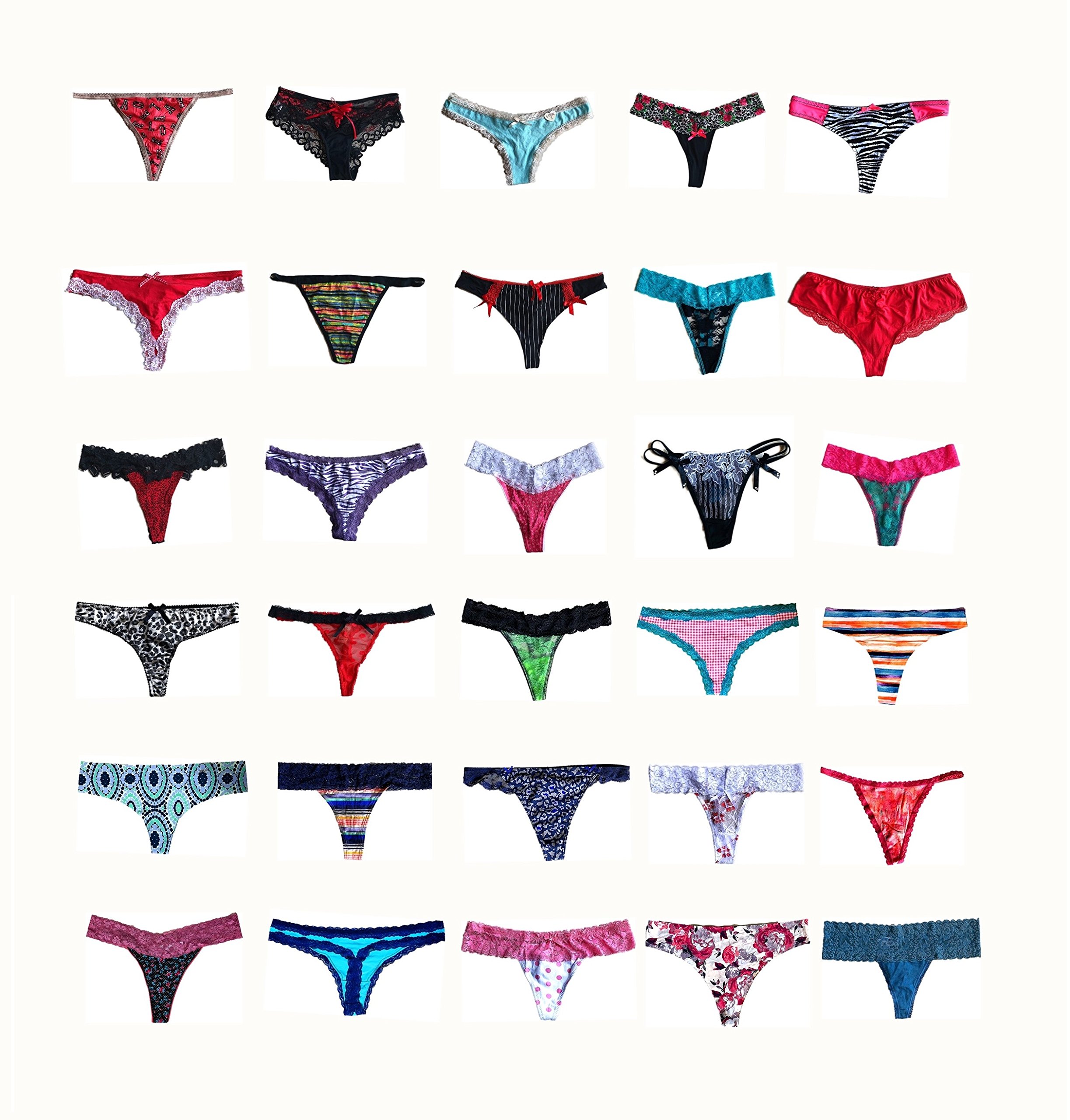 Sexy Women's Lace Thong Panties 5-Pack - Comfortable G-String & Tanga Bikini Underwear for Everyday Wear, Date Night & Beach