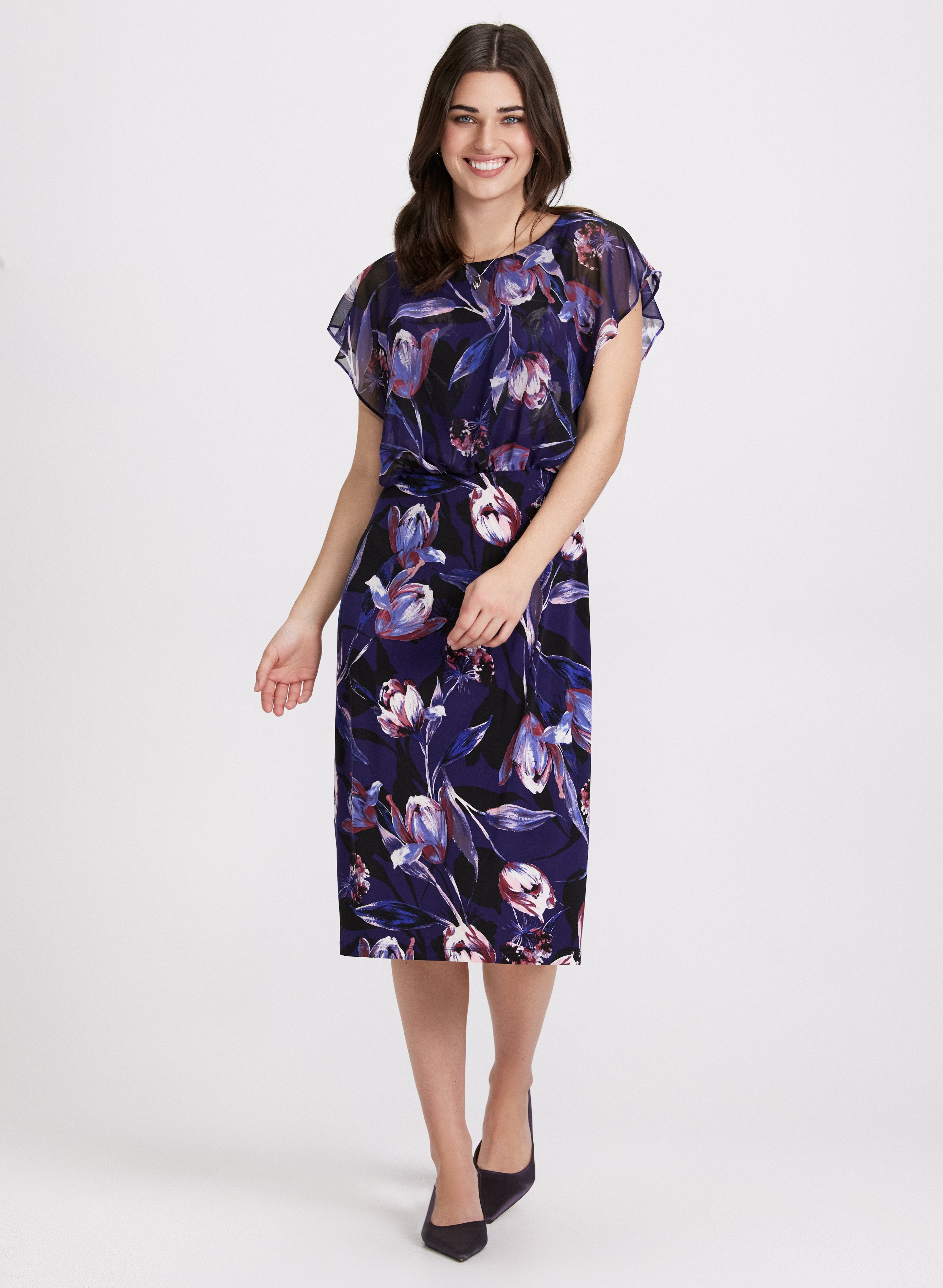 Floral Flutter Sleeve Dress for Women - Elegant Summer Maxi Dress with Ruffle Details | Perfect for Beach Vacations, Garden Parties & Date Nights