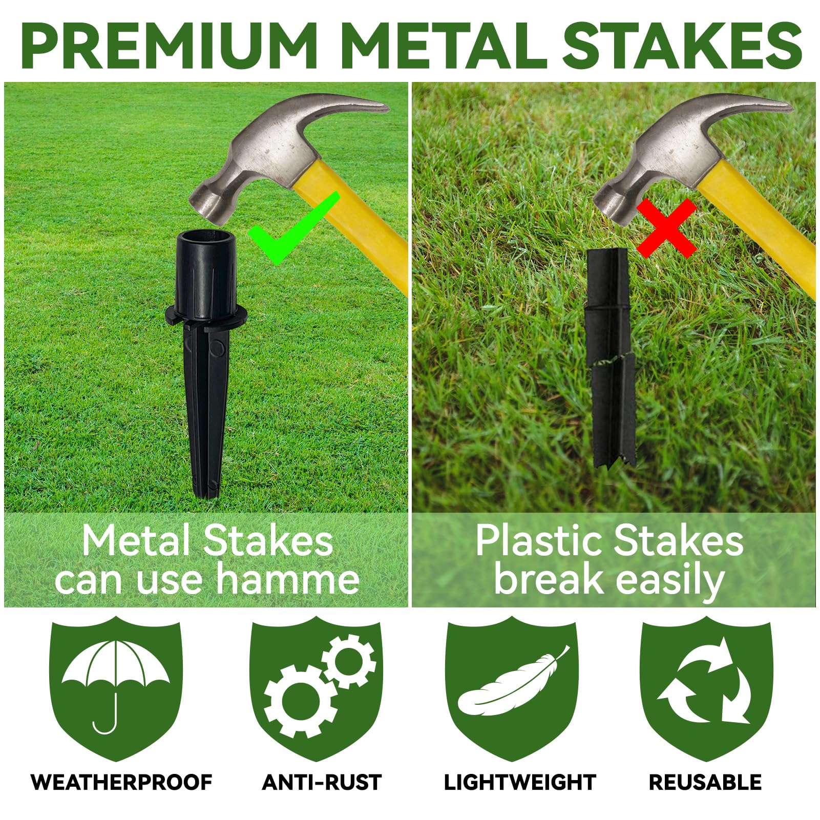 10 Pack Solar Light Replacement Stakes - 0.78