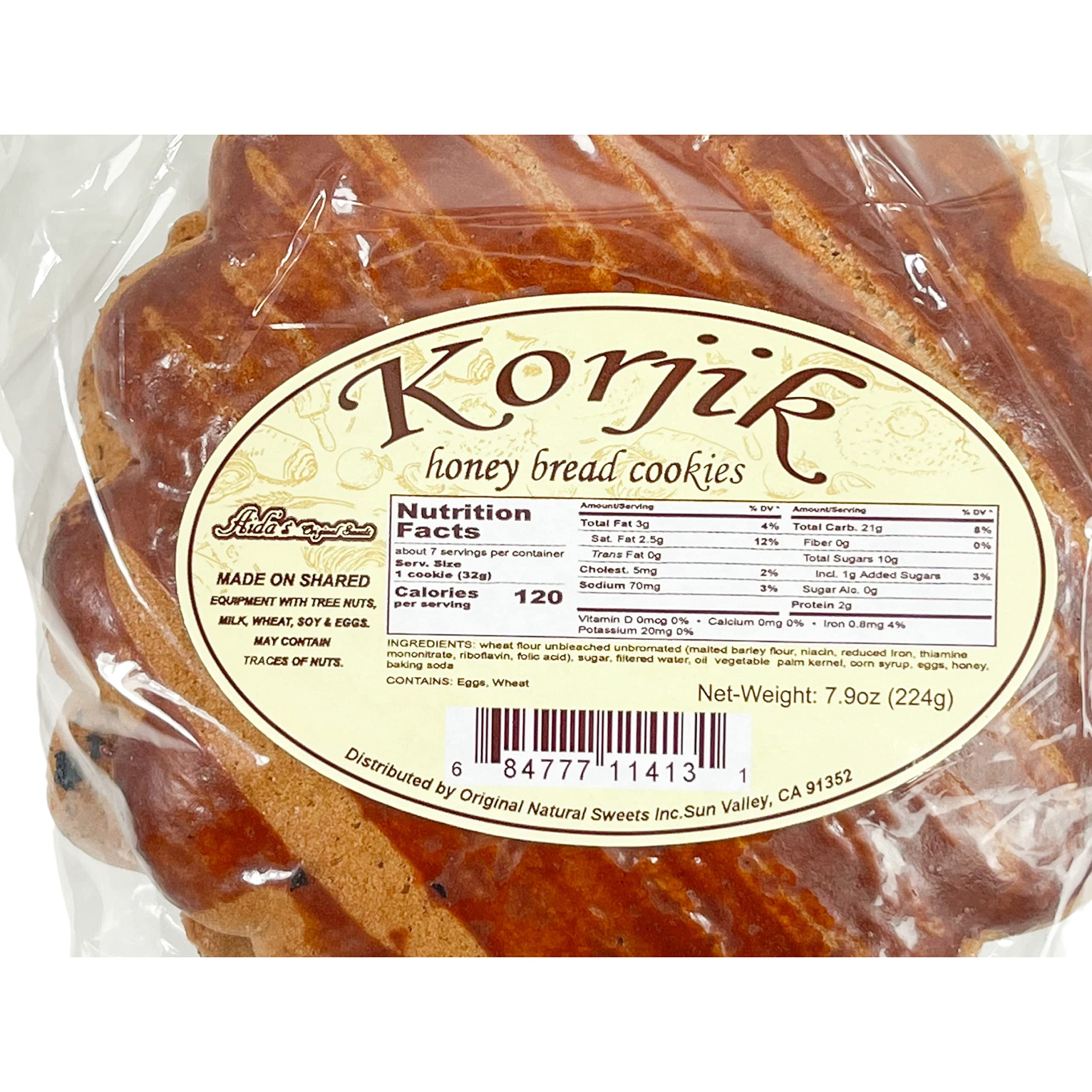 Korjik Honey Bread Cookies - Pack of 2 (15 oz / 425g) | Sweet Russian Tea Biscuits | Perfect for Breakfast, Snacking & Gift Giving
