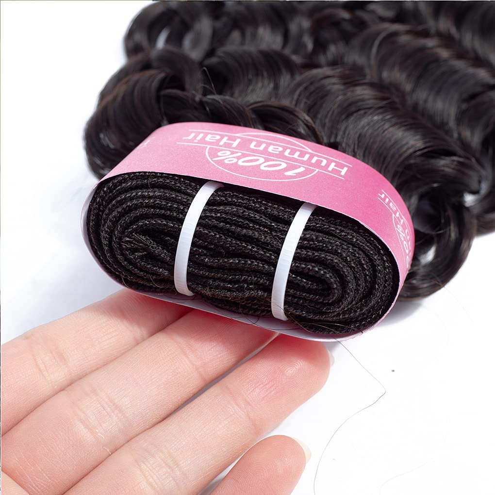 100% Brazilian Virgin Human Hair Extensions 10A Grade - 20 Inch Water Wave Wet & Wavy Curly Bundles (100g/Bundle) Unprocessed Natural Black Hair for Women | Perfect for Daily Wear, Parties & Special Occasions
