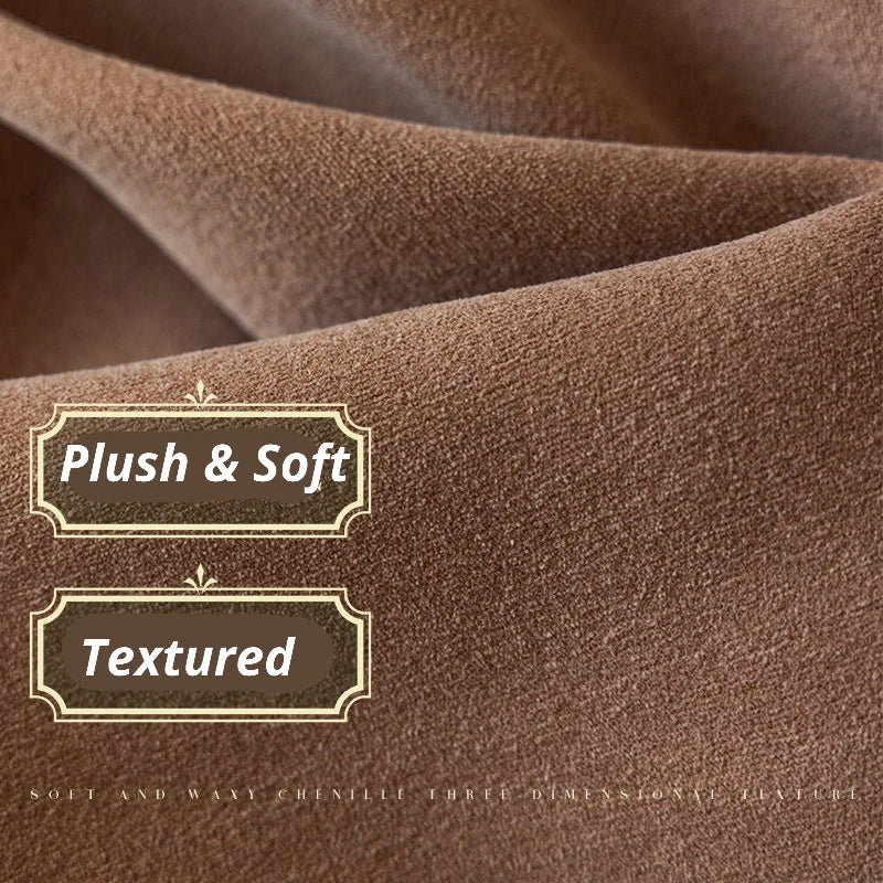 Aurora Heavy Chenille Textured Blackout Curtains for Bedroom - Thermal Insulated Noise Reducing Drapes for Living Room & Nursery (Custom Size Available)