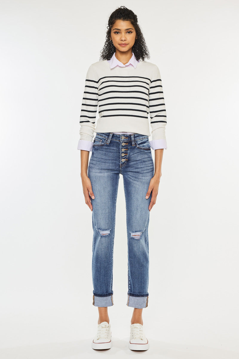 Emmett High Rise Skinny Straight Leg Jeans for Women - Stretch Denim Pants, Comfortable & Flattering Fit - Perfect for Casual Wear, Office & Night Out