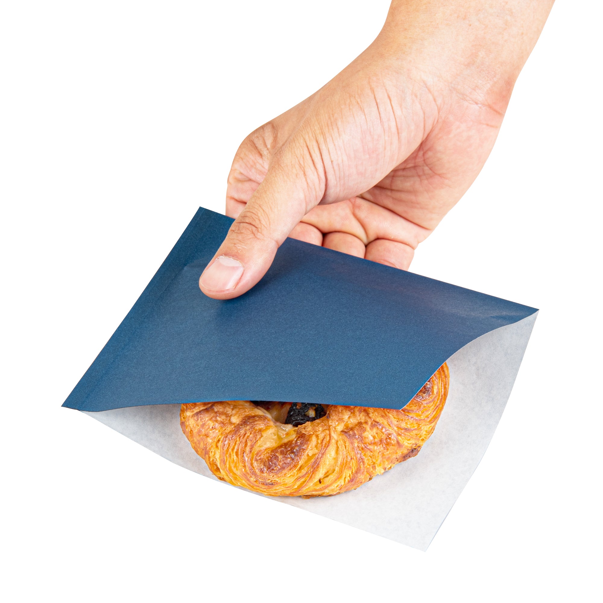 Midnight Blue Greaseproof Paper Bags - Small Double Open Food Bags (6.25