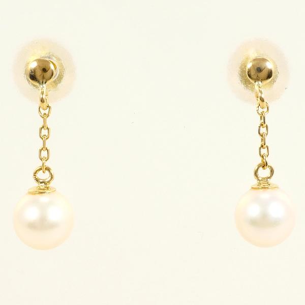 18K Yellow Gold Pearl Earrings for Women - Classic Elegant Jewelry Gift for Wedding, Anniversary & Special Occasions
