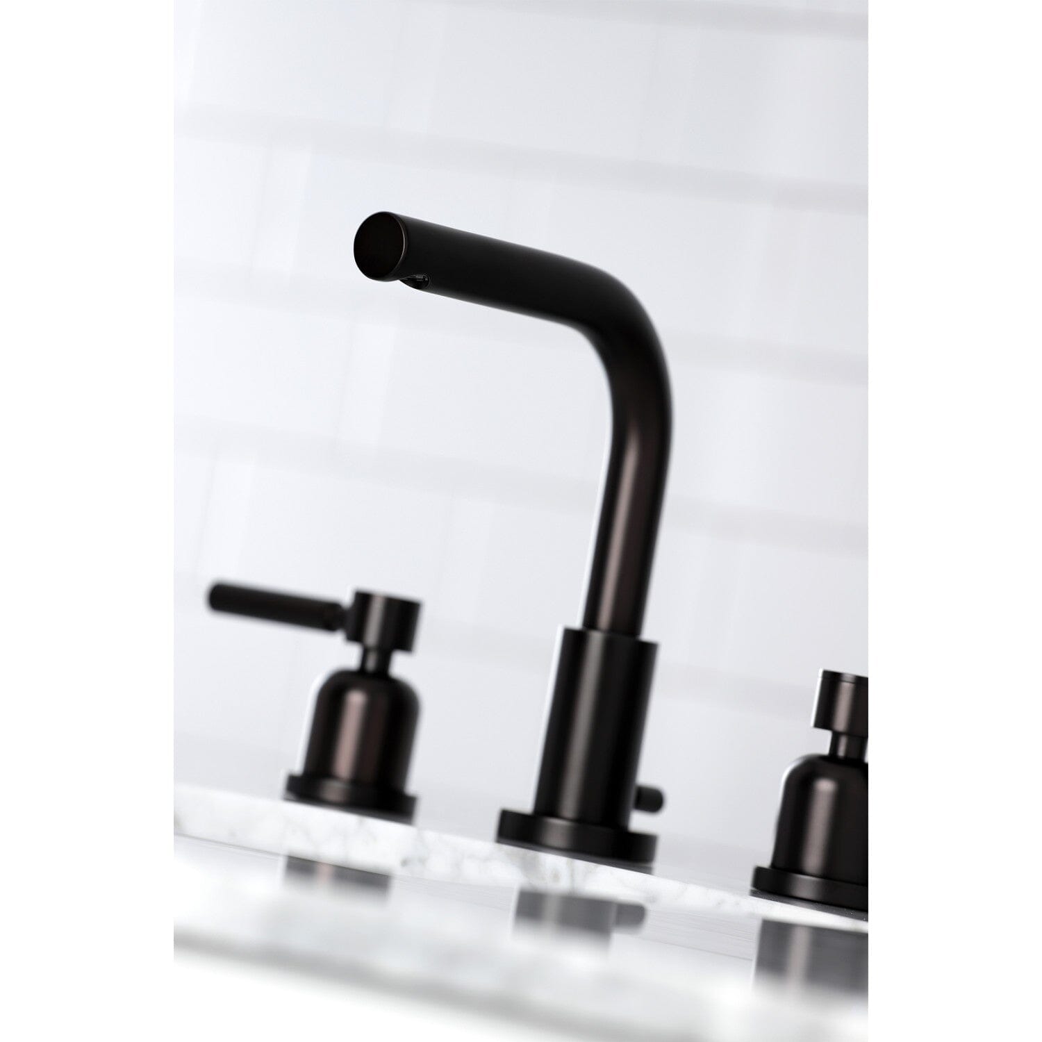 Concord 3-Hole Widespread Bathroom Sink Faucet with Brass Pop-Up Drain - Two Handle Deck Mount for Vanity & Powder Room (Perfect for Modern Bathroom Renovations)