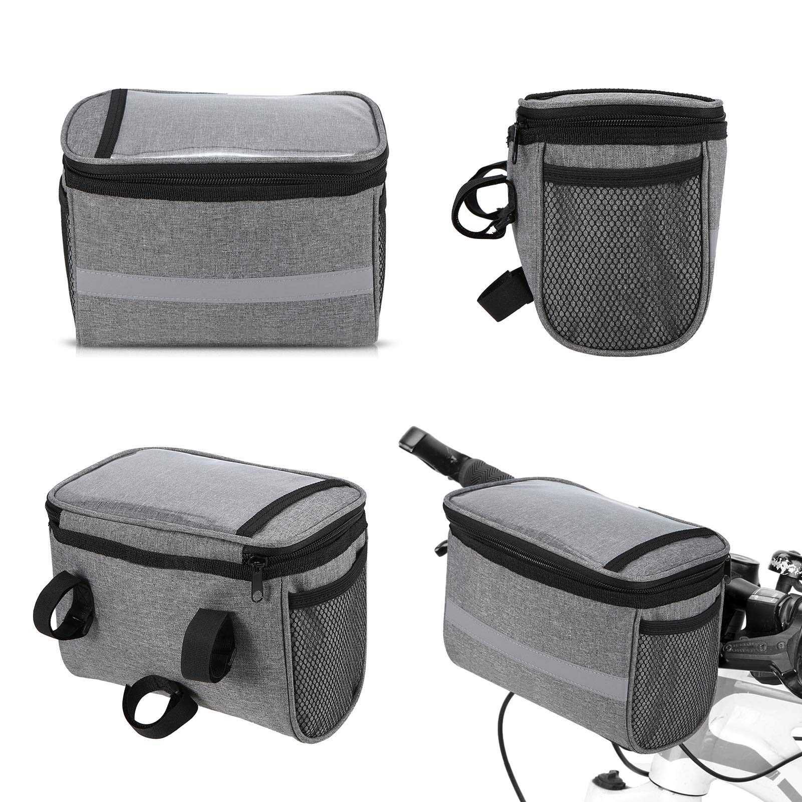 Lixada Waterproof Bike Frame Bag - Reflective Cycling Handlebar Bag & Front Tube Pannier for Mountain/Road Bikes - Perfect for Commuting, Touring & Outdoor Adventures