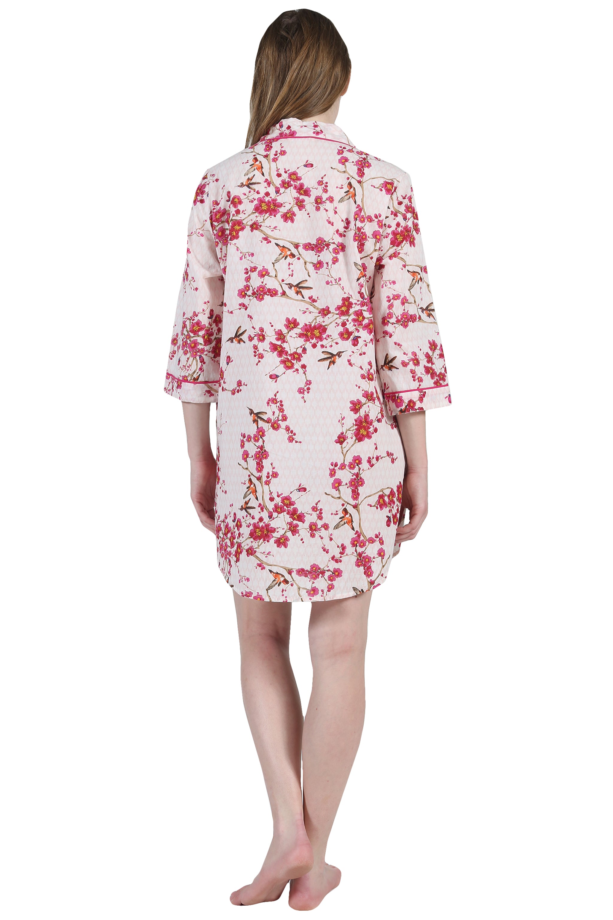 La Cera Women's Long Sleeve Nightshirt - Soft Cotton Sleep Shirt for Comfortable Nights, Lounge Wear & Cozy Home Outfits