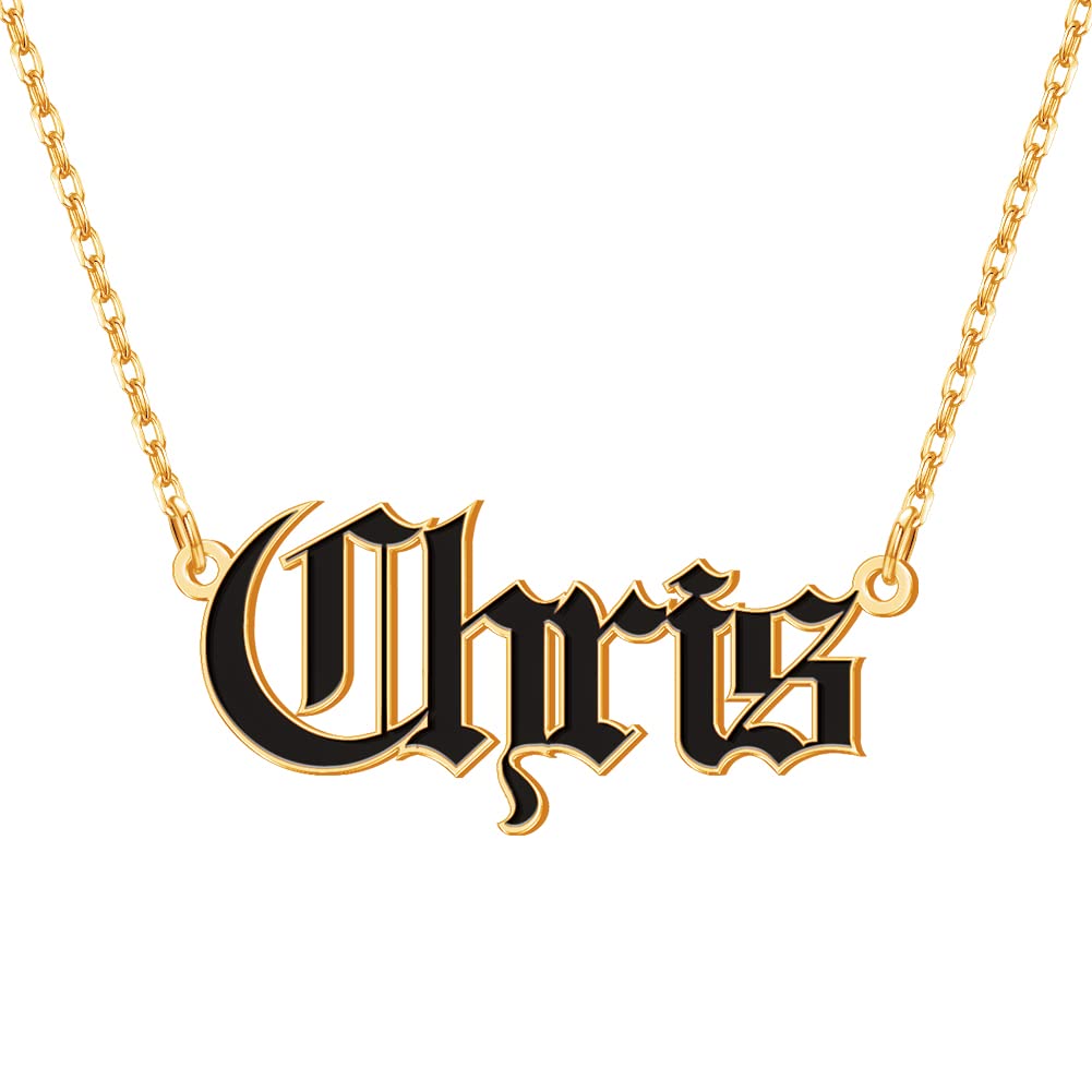 Dreamdecor Personalized Name Necklace for Women & Girls - Custom Stainless Steel Name Plate Pendant Jewelry - Perfect for Birthdays, Anniversaries & Gifts