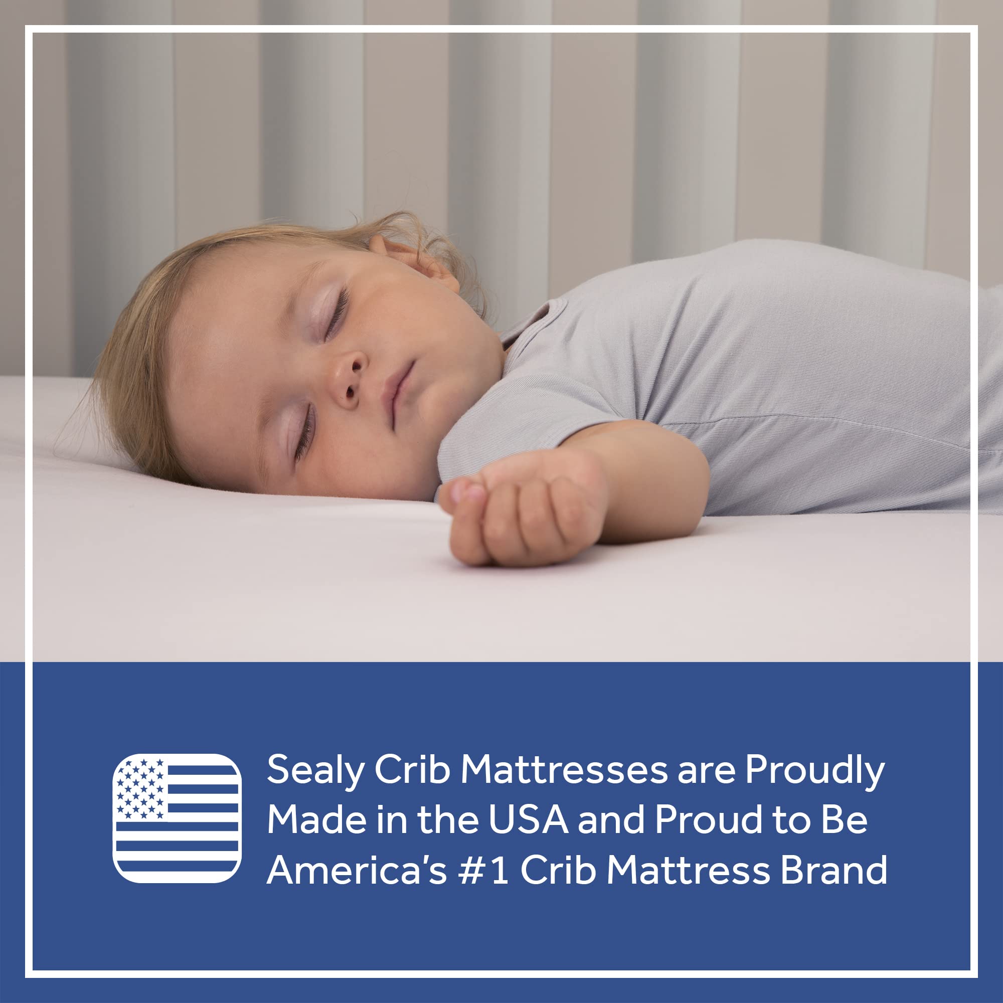 Sealy Baby Soybean Plush Breathable Crib Mattress - GREENGUARD Gold Certified, Non-Toxic & Extra Firm Foam | Fits Toddler Beds (52