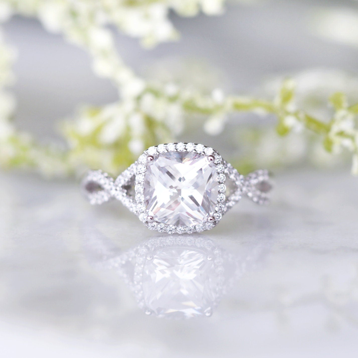 Flair Simulated Diamond Ring - Sterling Silver Wedding Band for Women | Elegant Cubic Zirconia Engagement Ring | Perfect for Proposals, Anniversaries & Special Occasions