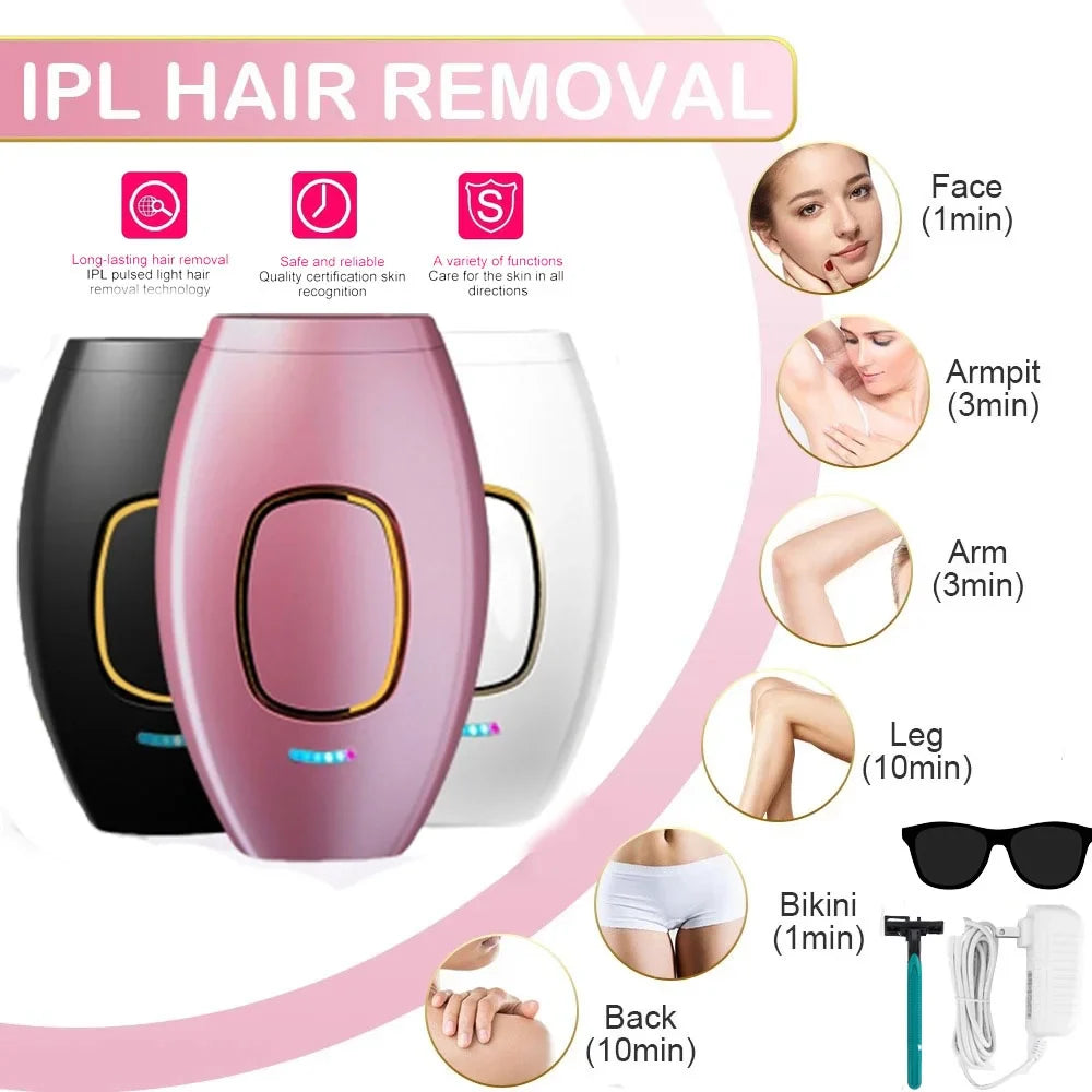 Best IPL Laser Hair Removal Device for Women & Men - Permanent Hair Reduction at Home - Painless & Effective for Legs, Underarms, Bikini Line & Face