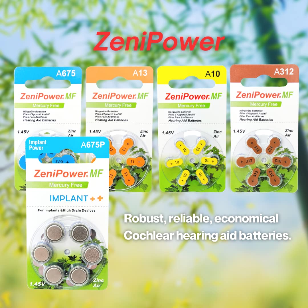 High-Power Zinc Air 1.4V Size 675P/675CI Batteries for Cochlear Implant BTE Speech Processors - 300 Pack - Long-Lasting Hearing Aid Batteries for All-Day Use in School, Work & Outdoor Activities