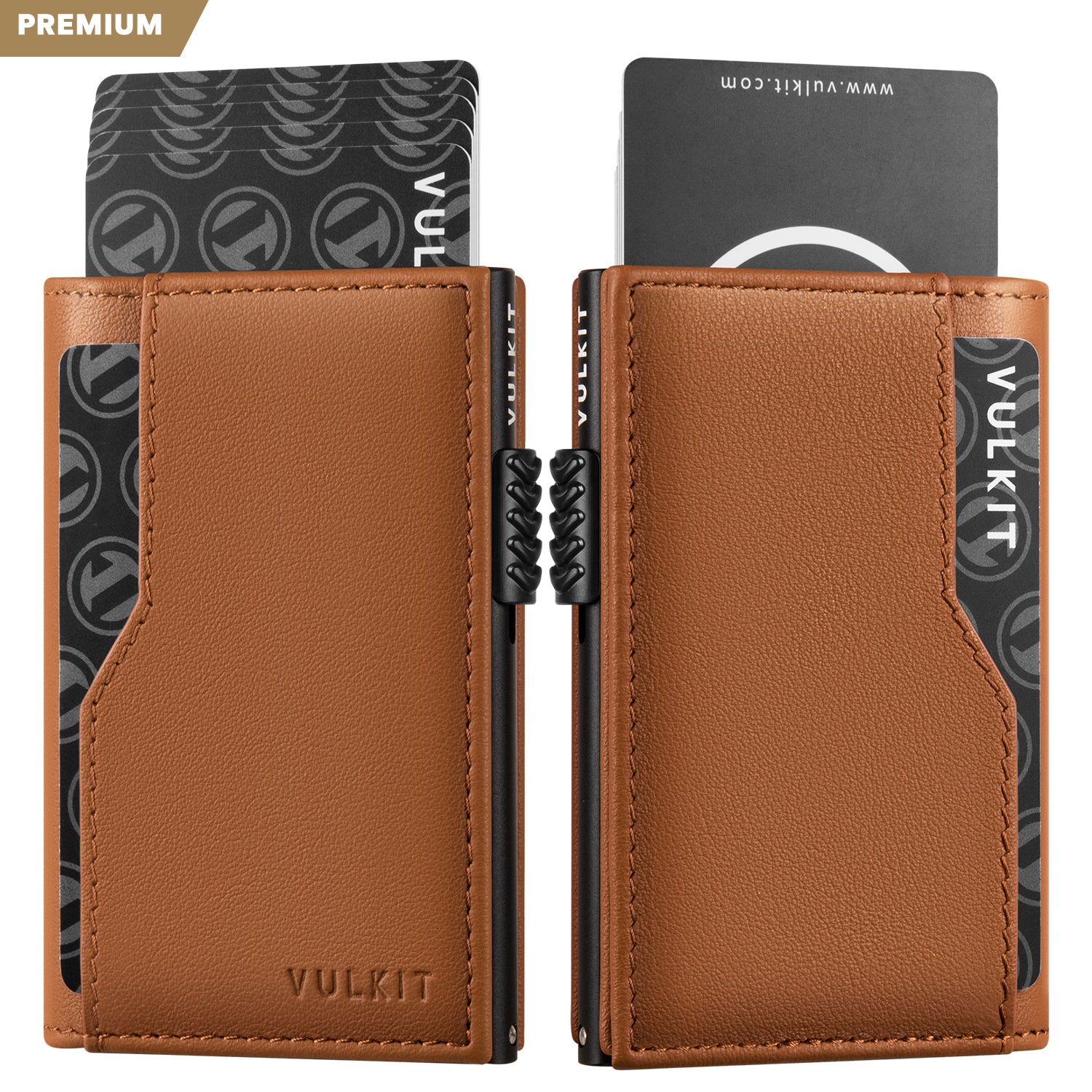 Genuine Leather Slim Pop-up Wallet for Men - Double ID Windows, Holds 12 Cards | RFID Blocking, Minimalist Design | Perfect for Travel, Business & Everyday Carry