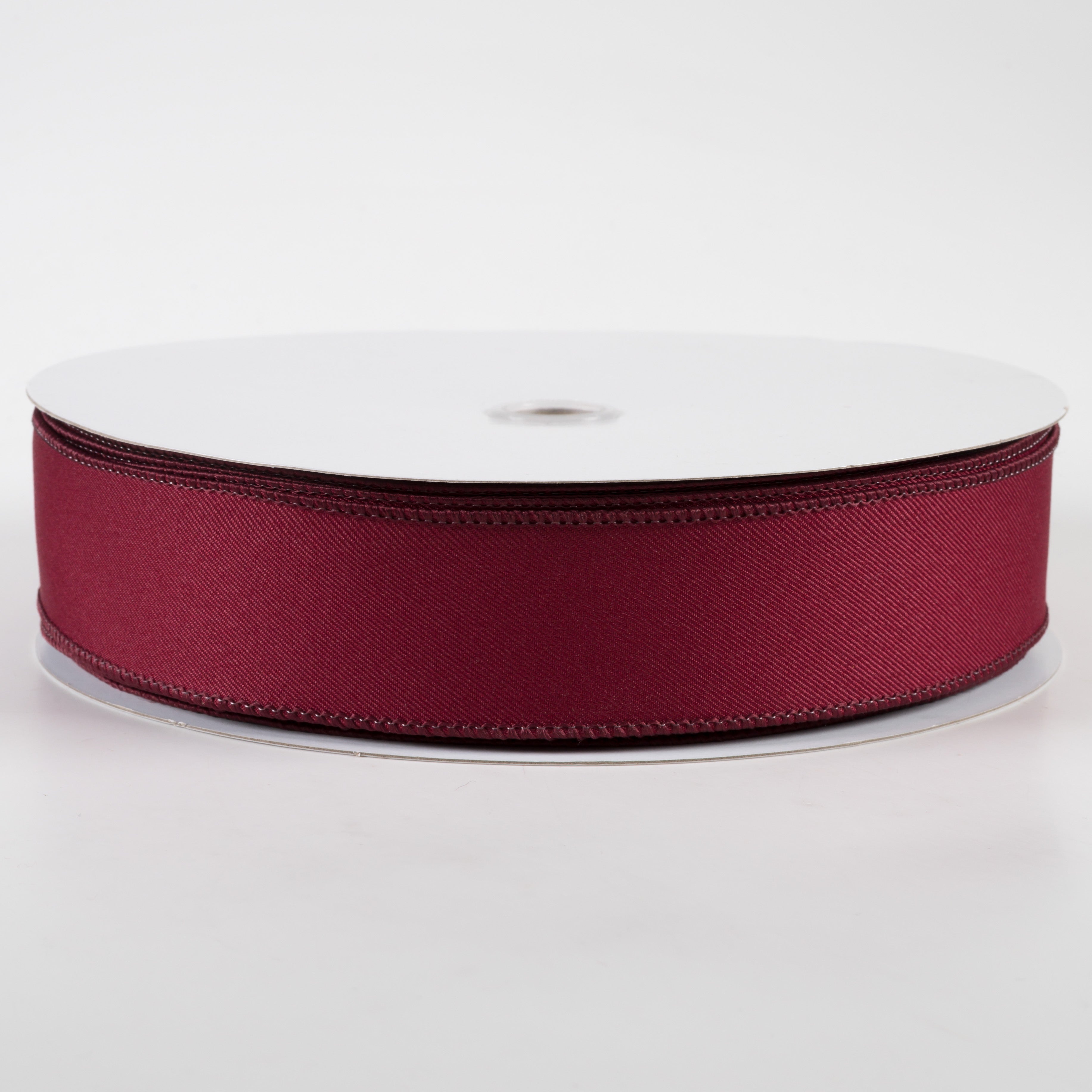 1.5 Inch Diagonal Weave Fabric Ribbon - Wine Red Color (50 Yards) for Gift Wrapping, DIY Crafts, Hair Bows, and Home Decor