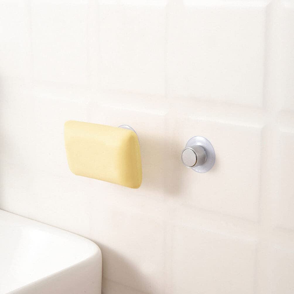 2-Pack Magnetic Soap Holder for Shower - Wall Mounted & Suction Cup Soap Saver with Self-Draining Design - Bathroom Organizer for Bar Soap - Perfect for Showers, Sinks, and Kitchen Use