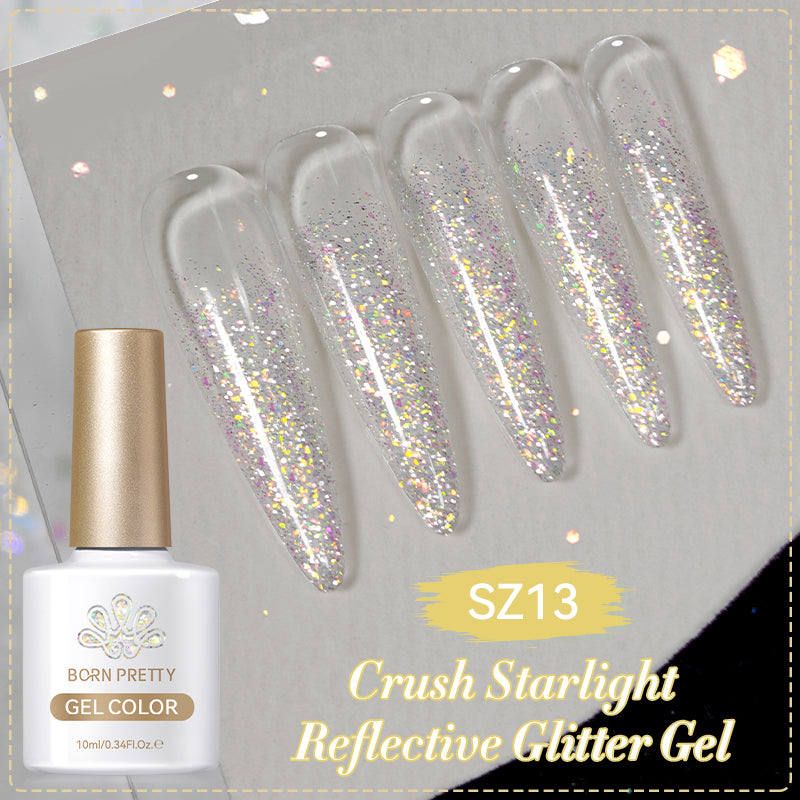 Reflective Glitter Gel Nail Polish - 10ml Starlight Crush for Long-Lasting Shine | Perfect for Manicures, Pedicures & Nail Art Designs