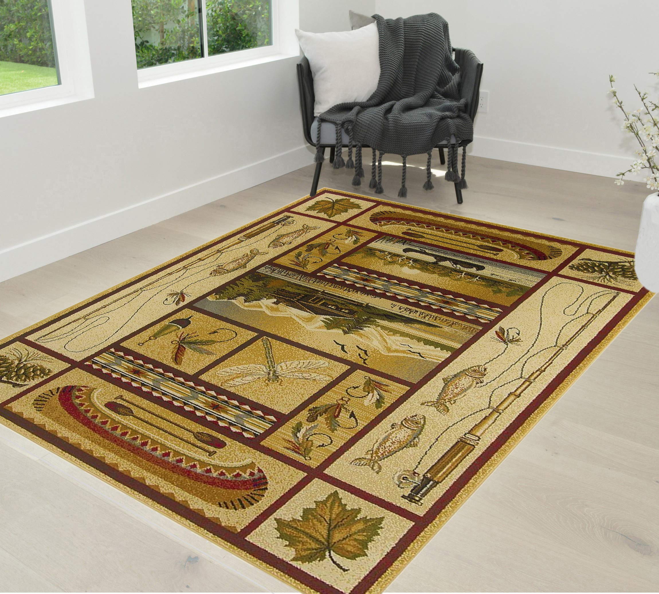 Modern Geometric Area Rug 3'8